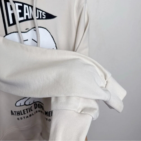 Zara Womens Small Snoopy Peanut Limited Tier Back Beige Hoodie - Picture 10 of 16